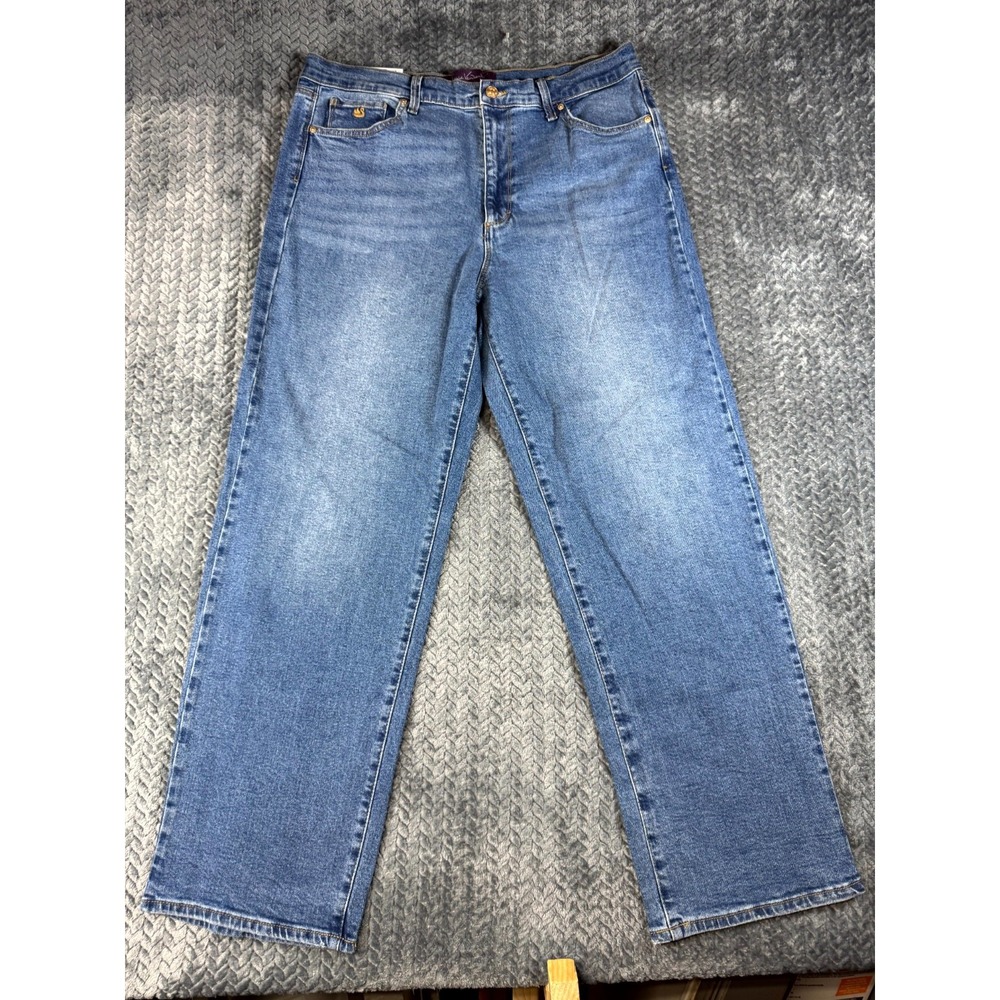 Gloria Vanderbilt Jeans Women 14 Denim Stretch Light Wash High Rise Straight Leg